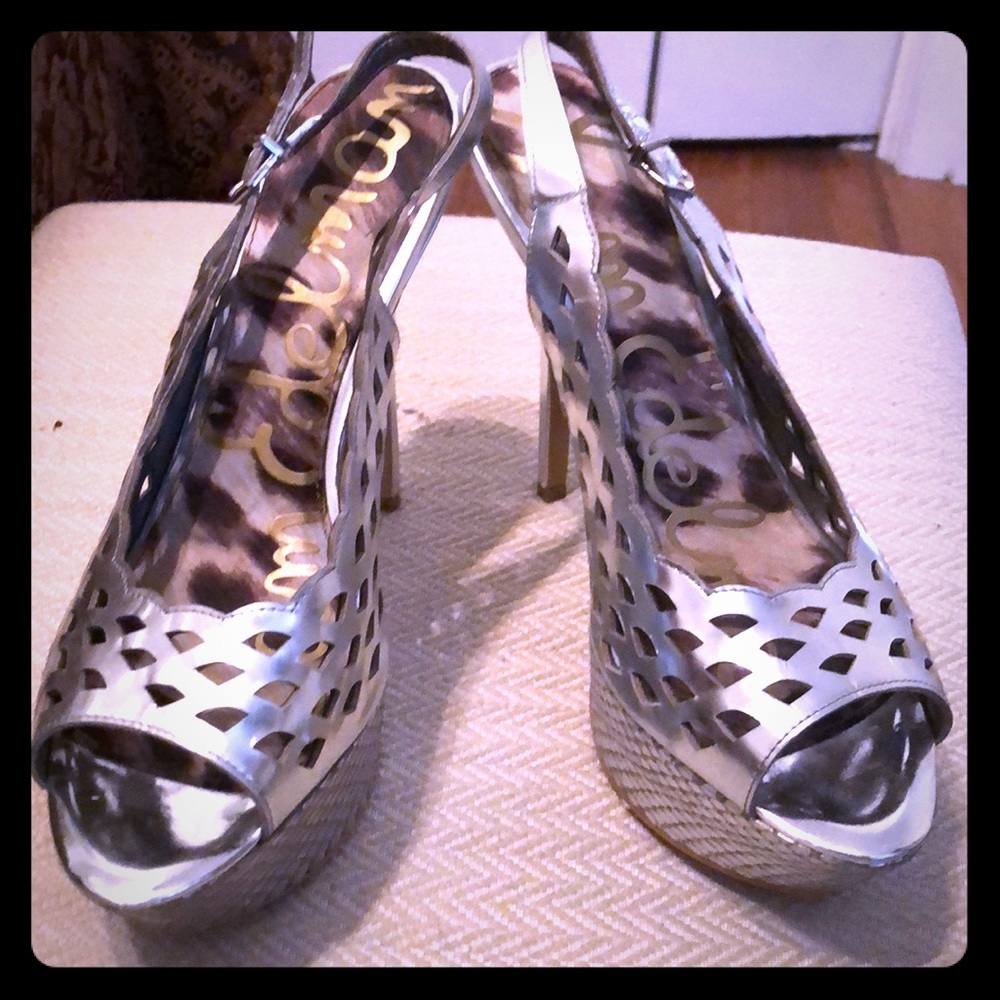 Silver Sam Edelman heel size 9